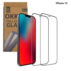 "OKKES" ® 2pcs Fullcover 3D Tempered Glass for Apple Iphone 15 / 16