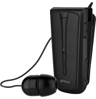 Στερεοφωνικό Ακουστικό Bluetooth iPro RH219s Retractable με Δόνηση Μαύρο
