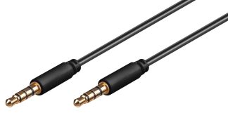 GOOBAY καλώδιο ήχου 3.5mm 63832, 4 pin stereo, copper, 3m, μαύρο