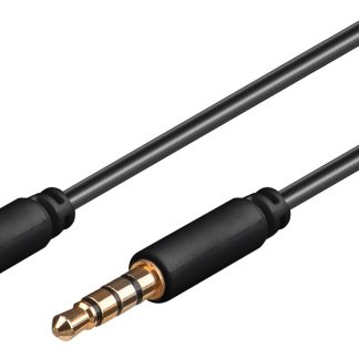 GOOBAY καλώδιο ήχου 3.5mm 63832, 4 pin stereo, copper, 3m, μαύρο