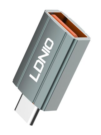 LDNIO αντάπτορας USB-C σε USB LC140, αρσενικό σε θηλυκό, γκρι