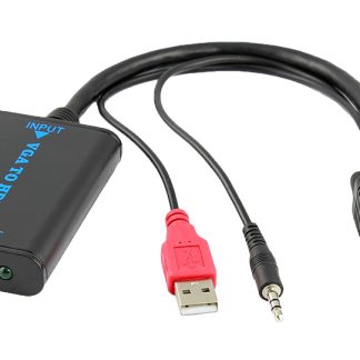 POWERTECH αντάπτορας VGA/USB/3.5mm σε HDMI CAB-H070, 1080p, 0.2m, μαύρος