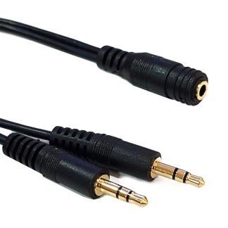 POWERTECH καλώδιο 3.5mm σε 2x 3.5mm CAB-J028, 0.20m, μαύρο