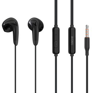 CELEBRAT earphones με μικρόφωνο G27, 3.5mm σύνδεση, Φ14mm, 1.2m, μαύρα
