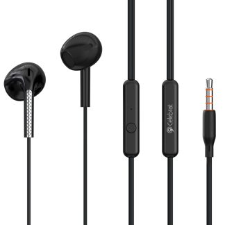 CELEBRAT earphones με μικρόφωνο G28, 3.5mm σύνδεση, Φ10mm, 1.2m, μαύρα
