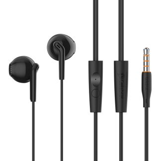 CELEBRAT earphones με μικρόφωνο G34, 3.5mm σύνδεση, 14mm, 1.2m, μαύρα