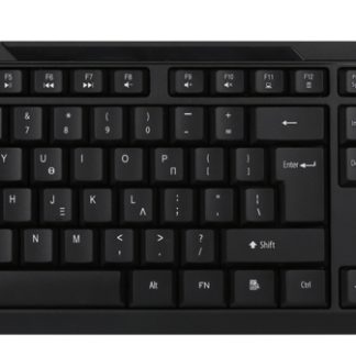 POWERTECH πληκτρολόγιο PT-1069, ενσύρματο, multimedia, EN/GR, μαύρο