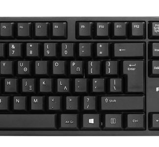 POWERTECH πληκτρολόγιο PT-1074, ενσύρματο, EN/GR, μαύρο