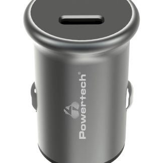 POWERTECH φορτιστής αυτοκινήτου PT-1147, USB-C, 30W PD, γκρι