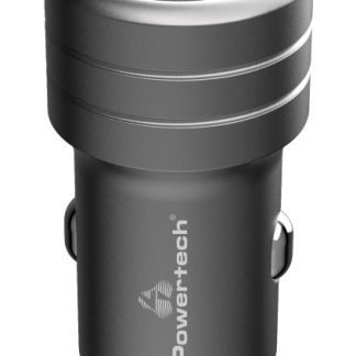 POWERTECH φορτιστής αυτοκινήτου PT-1149, 2x USB-C, 100W PD, γκρι