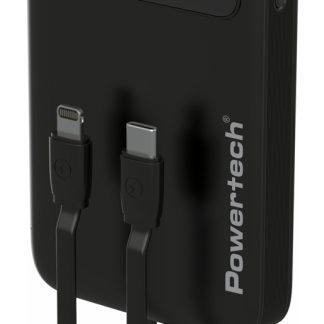 POWERTECH power bank με καλώδια και οθόνη PT-1417 10000mAh, 22.5W, μαύρο