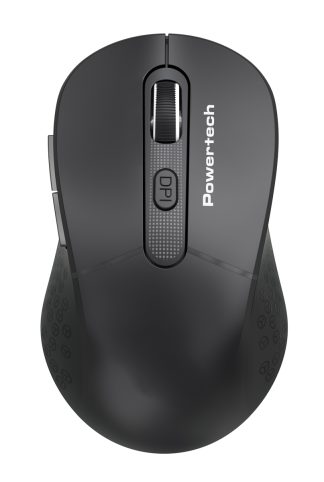 POWERTECH ασύρματο ποντίκι PT-1466, USB δέκτης, έως 1600DPI, μαύρο