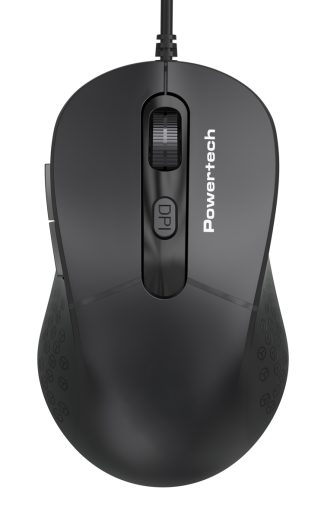 POWERTECH ενσύρματο ποντίκι PT-1467, οπτικό, έως 1600DPI, μαύρο