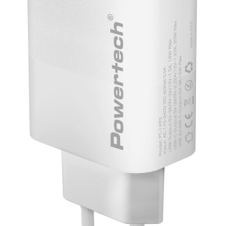 POWERTECH φορτιστής τοίχου PT-1493, USB/USB-C, 20W, λευκός