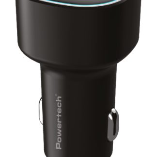 POWERTECH φορτιστής αυτοκινήτου PT-1539, USB & USB-C, 85W, μαύρος