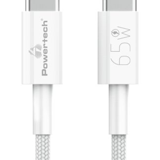 POWERTECH καλώδιο USB-C PTR-0181, 65W, 480Mbps, 1m, λευκό