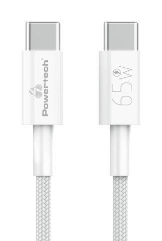 POWERTECH καλώδιο USB-C PTR-0181, 65W, 480Mbps, 1m, λευκό